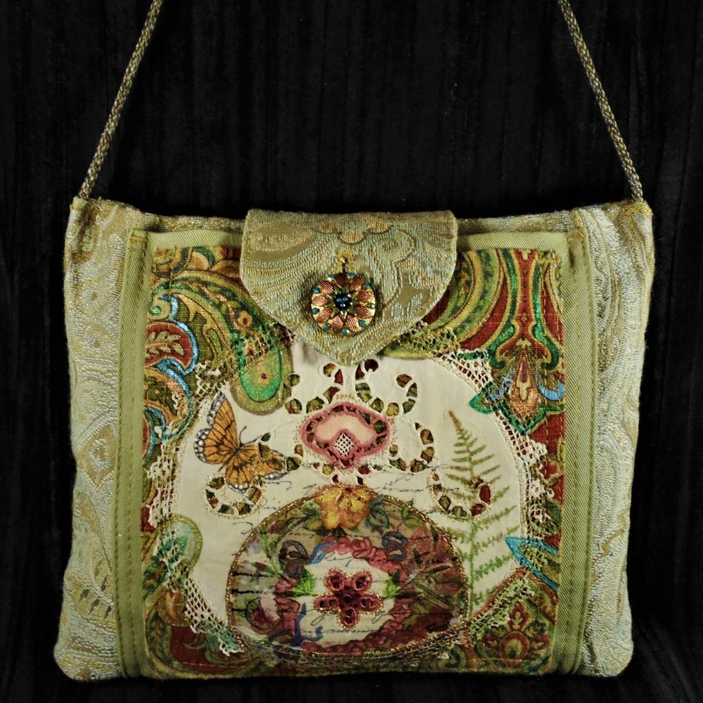 Handcrafted hand painted purse